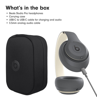 Beats Studio Pro - Premium Wireless Over-Ear Headphones- Up to 40-Hour Battery Life, Active Noise Cancelling, USB-C Lossless Audio, Apple & Android Compatible - Amazon Exclusive Sand Gray