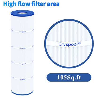 Cryspool® 07077 Filter Compatible with CCP420, Clean and Clear Plus 420, PCC105-PAK4, R173576, C-7471, 178584, 817-0106, FC-6470, 4×105 Sq. Ft Pool Filter Cartridges, 4 Pack