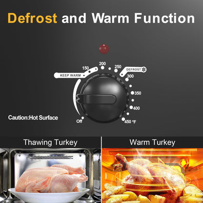 26QT Electric Roaster Oven, Electric Turkey Roaster with Viewing & Self-basting Lid, Stainless Steel Turkey Roaster Oven, Black