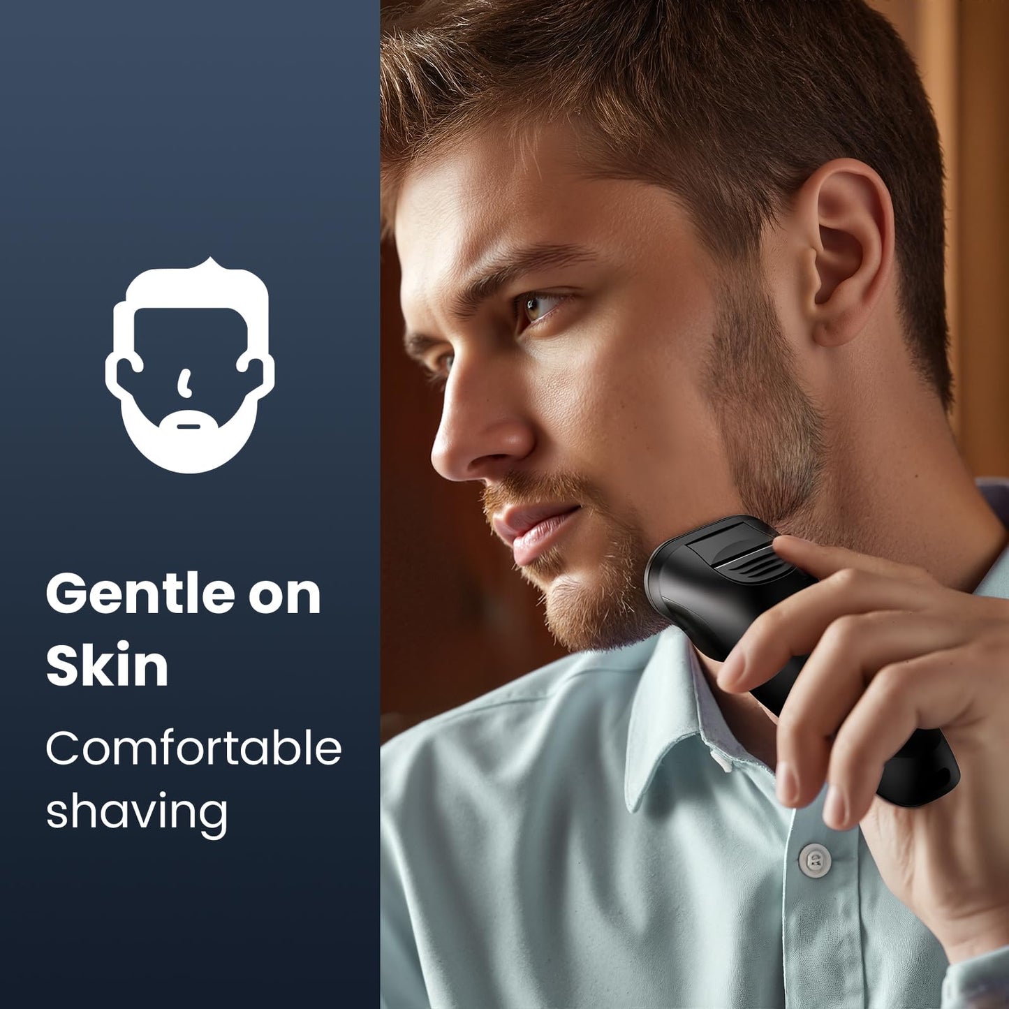 Electric Razor for Men Cordless: Wet/Dry Rotary Shaver Waterproof - USB Fast Charging & Sensitive Skin Care - Pop up Trimmer & Precision Blades Chic Black Upgraded