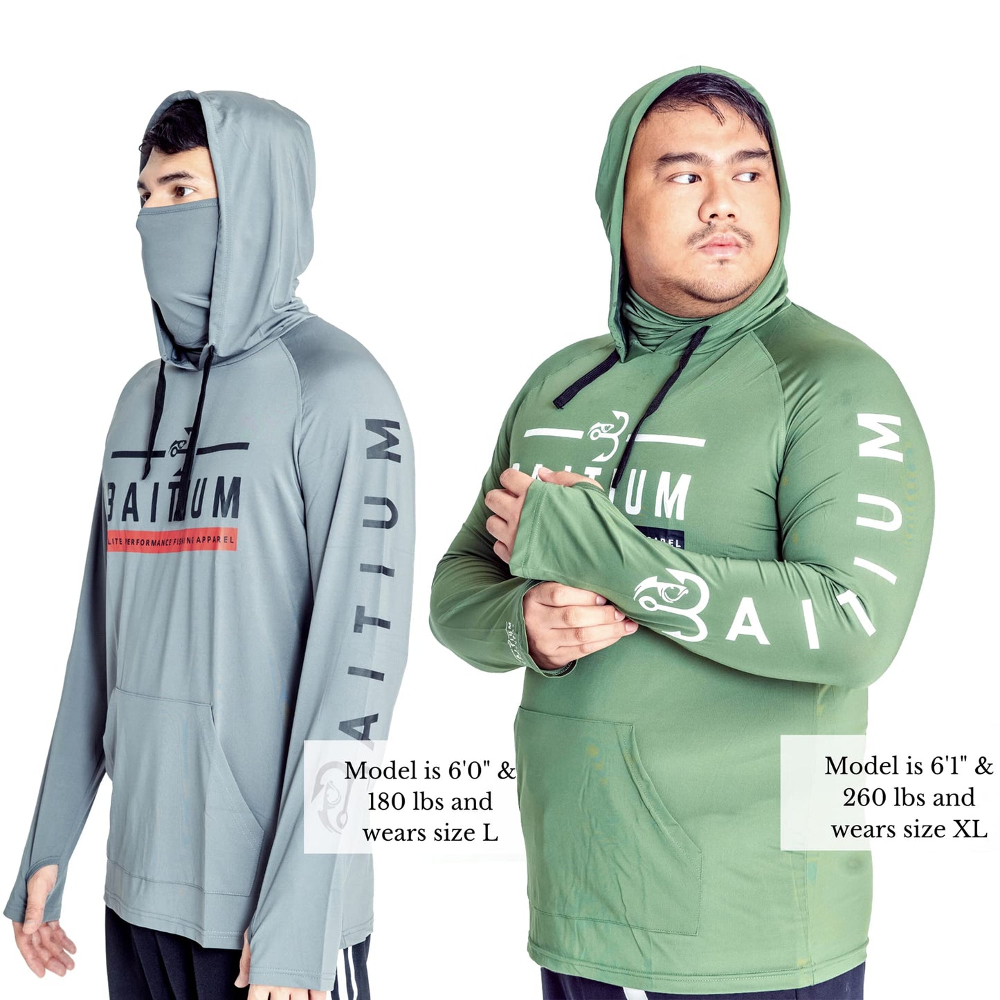 Fishing Shirts for Men,UPF50 Hooded Long Sleeve with Gaiter, Sun Protection Dry Fit Apparel, Cooling Moisture Wicking with Face Mask, Fishing Clothes for Men - (X-Large, Grey)