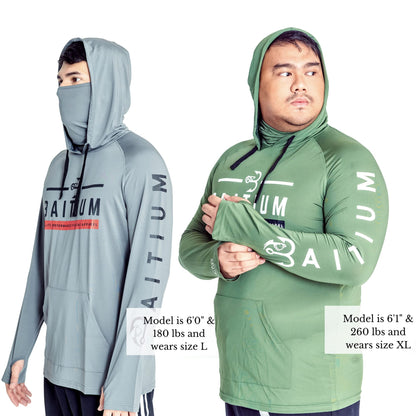 Fishing Shirts for Men,UPF50 Hooded Long Sleeve with Gaiter, Sun Protection Dry Fit Apparel, Cooling Moisture Wicking with Face Mask, Fishing Clothes for Men - (X-Large, Grey)