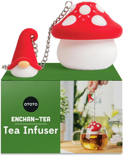 Cute Tea Strainers - Loose Leaf Tea Steeper, Tea Infuser for Loose Leaf Tea, Tea Diffusers, Tea Accessories, Mushroom Gifts, Cute Kitchen Accessories, White Elephant Gifts, (Gnomeo, Gnome)