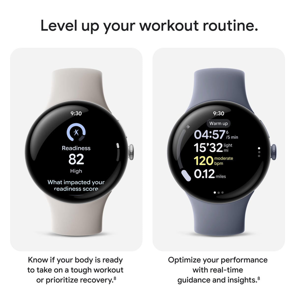 Google Pixel Watch 4 (41mm) - Android Smartwatch with Heart Rate and Sleep Tracking - 30-Hour Battery - Fitness Tracking - Google AI - Polished Silver Aluminum Case - Porcelain Active Band - Wi-Fi
