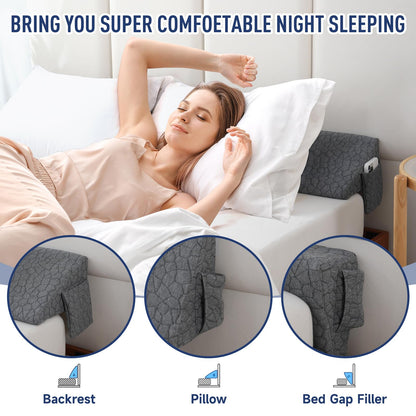 King Size Bed Wedge Pillow Headboard Pillow Mattress Wedge Bed Gap Filler Long Pillow for Bed Triangle Pillow Bolster Pillow Close The Gap (0-7") Between Headboard and Mattress (76"x10"x6")