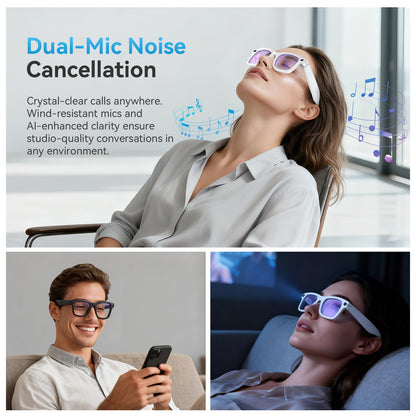 AI Smart Glasses for Men Women,8MP 2K HD Camera Glasses,AI Voice Control,AI Photo Recognition,Real-Time Translation,Smart Sunglasses with Bluetooth Call,IP67 Waterproof for Driving,Outdoor,+2 Lenses.