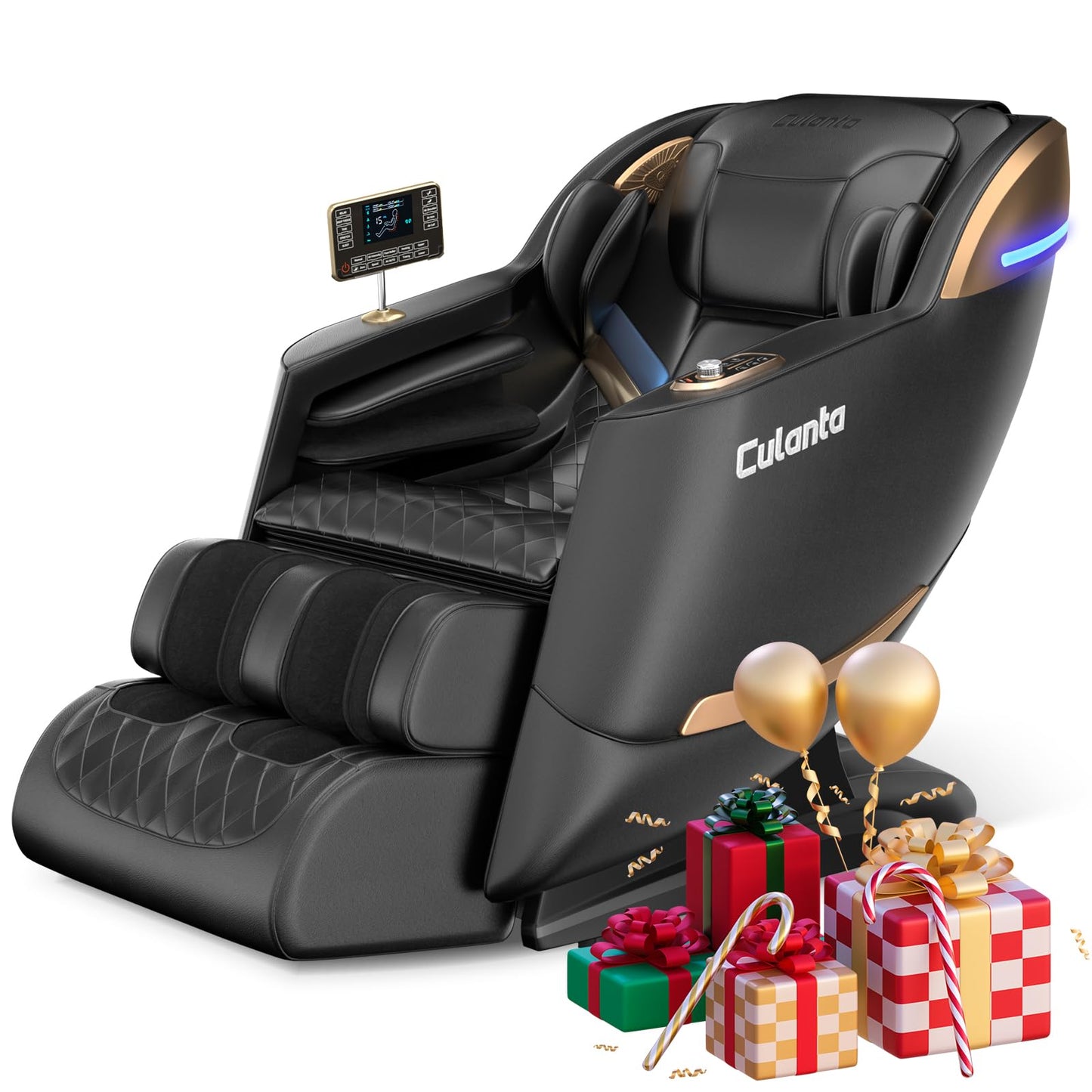 Culanta Massage Chair Full Body, Zero Gravity SL-Track Shiatsu Massage Recliner Chair with Body Scan, Airbags, Foot Rollers, Deep Yoga Stretch, Heating (U1-Black)