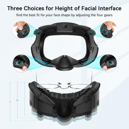 AMVR Face Cover Pad Facial Interface Compatible with Meta/Oculus Quest 3 Accessories, with Soft PU Face Cushion Pad Replacement and Breathable Ice Silk Cotton, NOT Compatible with Meta Quest 3S
