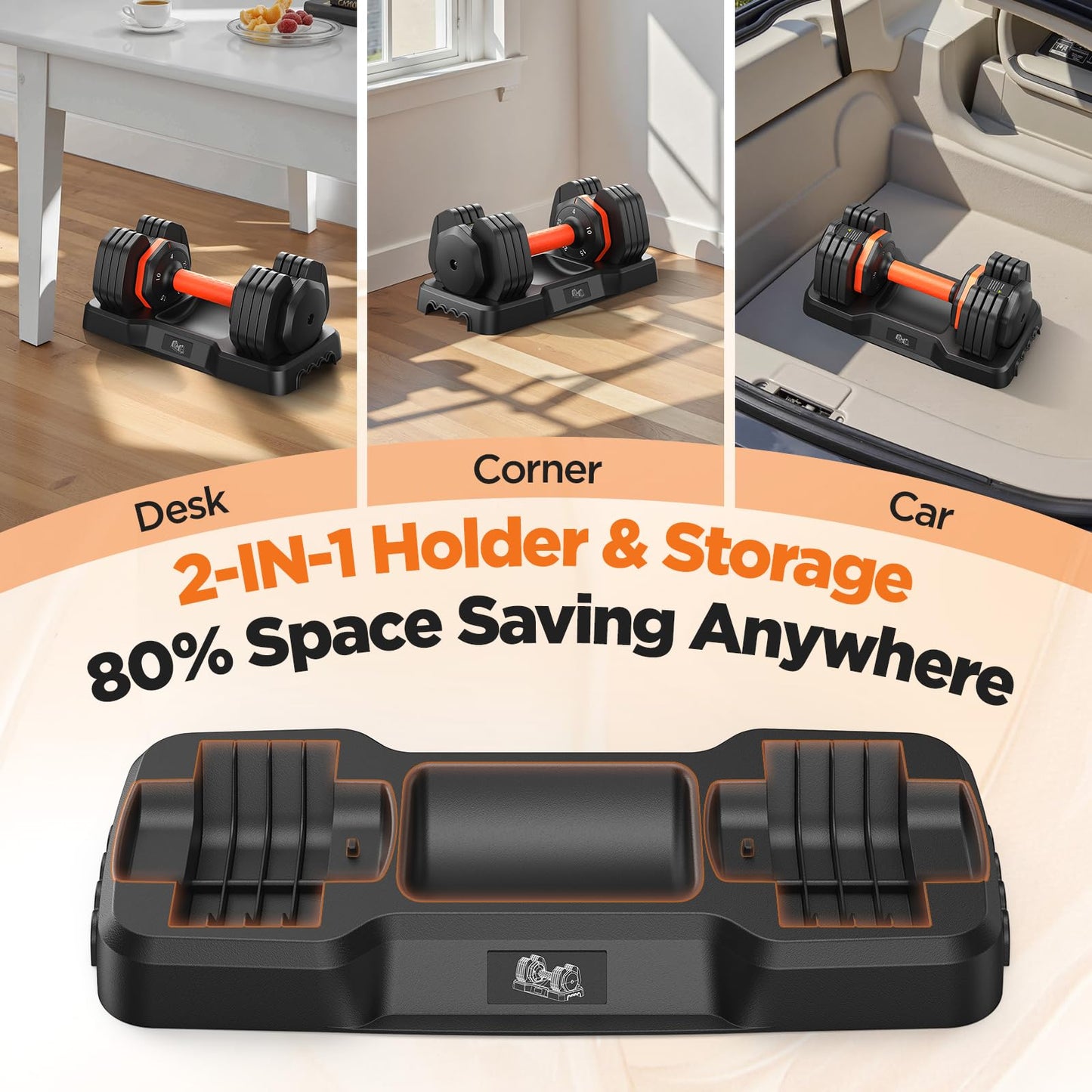 Adjustable Dumbbells Set 25LB, Weights Dumbbells Set 5/10/15/20/25lbs, Anti-Slip Handle for Exercise Fitness Workout Adjustable dumbbell set 2 (25, Pounds)