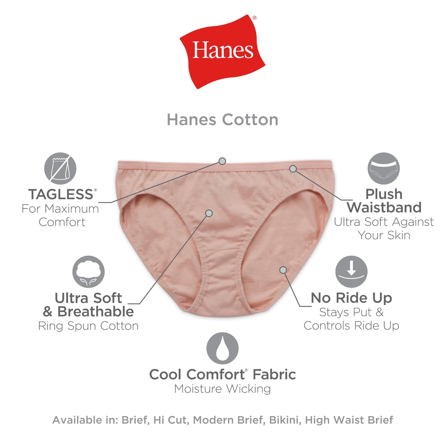 Hanes womens Cotton Brief Underwear, 10 Pack - Brief Black, 7 US