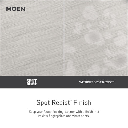 Moen Edison Spot Resist Stainless One-Handle High Arc 4-hole Kitchen Faucet with Side Sprayer and Soap Dispenser, 87042SRS