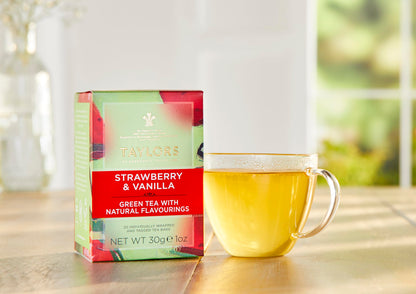 Taylors of Harrogate Strawberry & Vanilla Green Tea, 20 Count (Pack of 1)