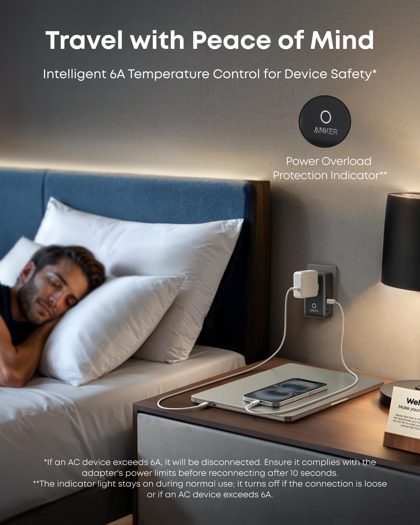 Anker Nano Travel Adapter, 5-Port Power Adapter with 1 AC, 2 USB-A, and 2 USB-C Ports, Smart Temperature Control, Compatible with Over 200 Countries, Ideal for Travel (1-Pack)