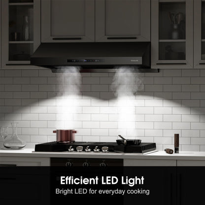 GASLAND Master 36 Inch Under Cabinet Range Hood, Matte Black, 700 CFM for Heavy-Duty Cooking Kitchen Exhaust Fan, 3-speed Powerful Stove Vent Hood 67dB, Three Filters Vent Hood with 5000K LED light