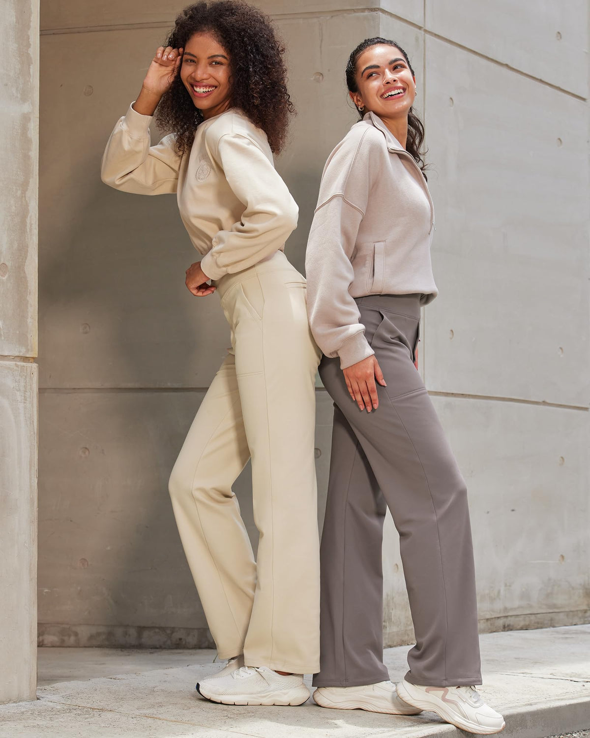 G4Free Wide Leg Pants Woman Yoga Pants with Pockets Loose Casual Palazzo Fashion Sweatpants Stretch Dress Work Clothes(Black,L,31")