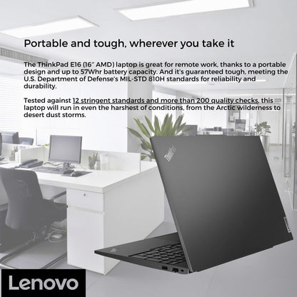 Lenovo ThinkPad E16 G2 Business Laptop Computer, 16" FHD+, AMD 8-Core Ryzen 7 7735HS (Beat i7-1360P), 32GB DDR5, 1TB PCIe SSD, WiFi 6E, Fingerprint Reader, Backlit Keyboard, Windows 11 Pro, AZ-XUT
