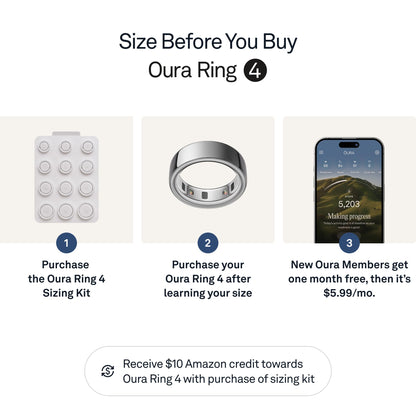 Oura Ring 4 - Silver - Size 8 - Size Before You Buy