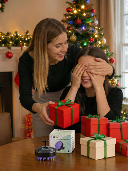 HEETA Scalp Massager Hair Growth, Soft Silicone Scalp Scrubber Shampoo Brush for Exfoliation, Dandruff Removal Head Massage Stress Relax, Wet & Dry Use for Thick Thin Curly Hair Care, Black