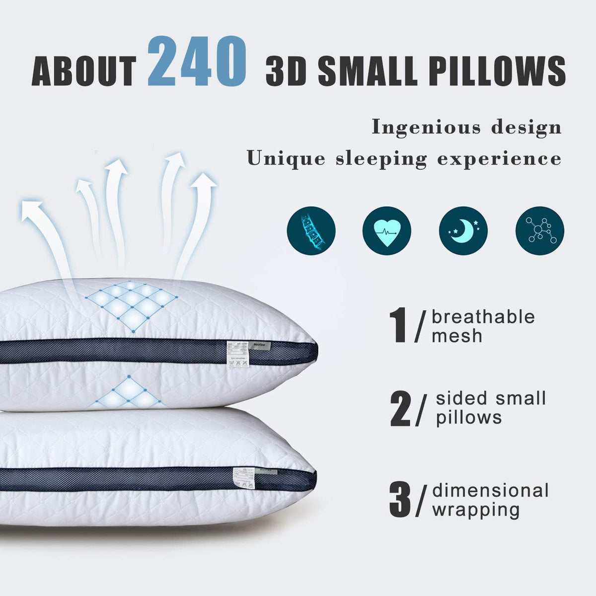 Meoflaw Pillows for Sleeping(2-Pack), Luxury Hotel Pillows King Size Set of 2,Bed Pillows for Side and Back Sleeper (King)