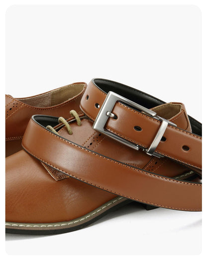 CHAOREN Reversible Belt Men 1 Piece - 1.25" Leather Dress Belt - Trim to Fit for Elegant Style