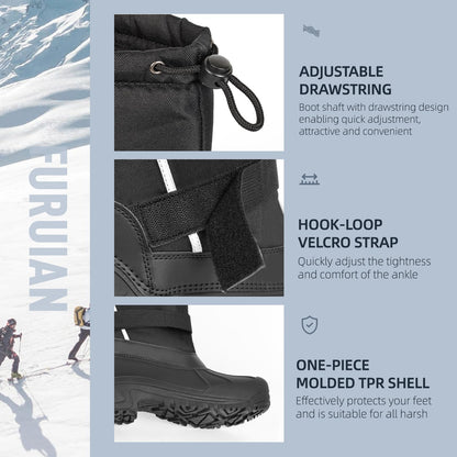 Furuian Insulated Snow Boots for Men Waterproof Winter Boots for Men Outdoor Non Slip Hiking Snow Duck Boot Mens Winter Duck Boot with an Insulated Inner Liner