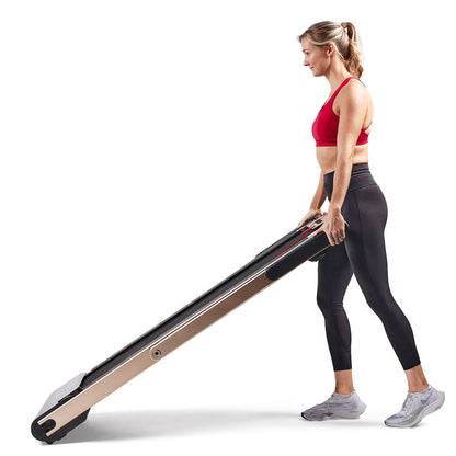Sunny Health & Fitness Asuna Space Saving Treadmill, Motorized with Speakers for AUX Audio Connection - 8730G