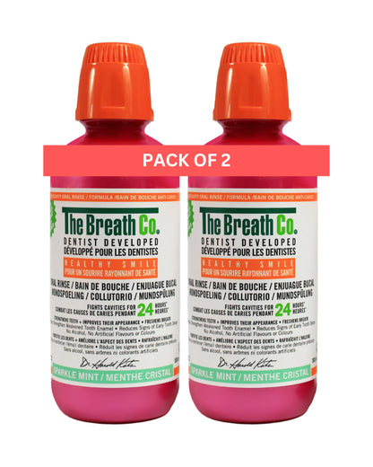 TheraBreath Anticavity Fluoride Mouthwash, Sparkle Mint, Dentist Formulated, 16 Fl Oz (2-Pack).