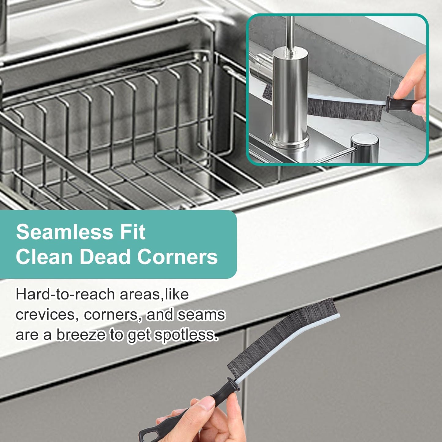 Crevice Cleaning Brush, Hard Bristle Brush for Cleaning, Multifunctional Gap Cleaning Brush Tool, Household Cleaning Tools for Kitchen, Bathroom, Toilet, Sink, Bathtub (5PCS)