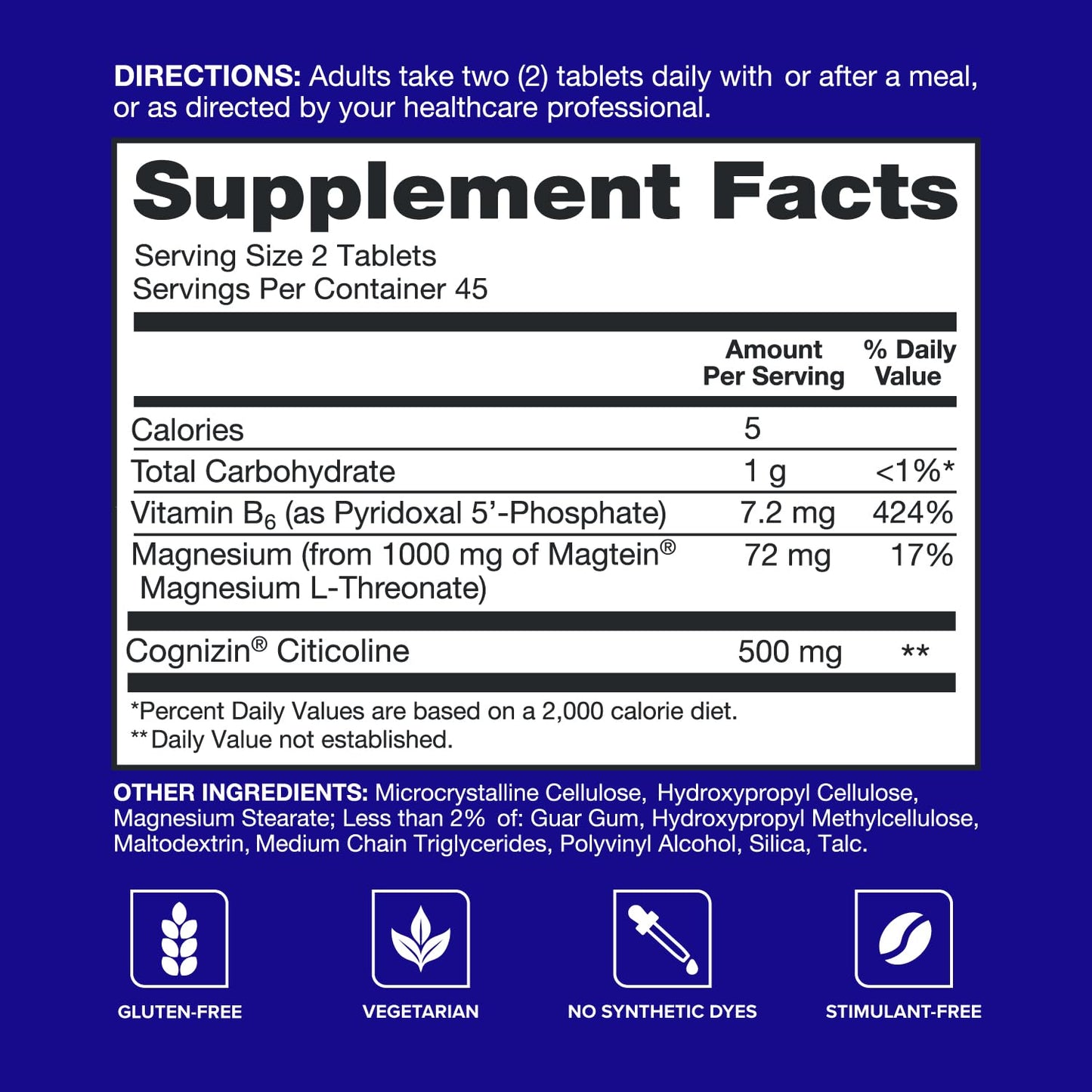 Qunol Brain Health Memory Plus with B6, Magnesium L-Threonate & Citicoline, Clinically Tested Ingredients to Improve Memory, Focus, Attention and Productivity, 90 Count