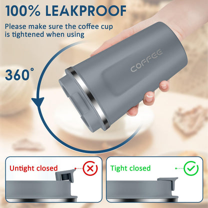CS COSDDI 12 oz Stainless Steel Vacuum Insulated Tumbler - Coffee Travel Mug Spill Proof with Lid - Coffee Cups for Keep Hot/Ice Coffee,Tea and Beer