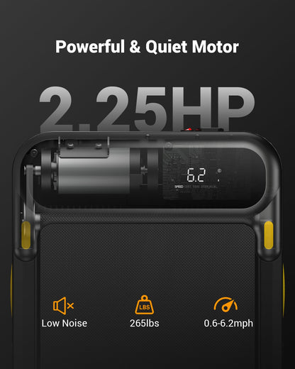 UREVO Walking Pad Treadmill, Under Desk Treadmill for Home/Office, Walking Pad with Handle Bar, 2 in 1 Folding Treadmill with Remote Control, APP and LED Display