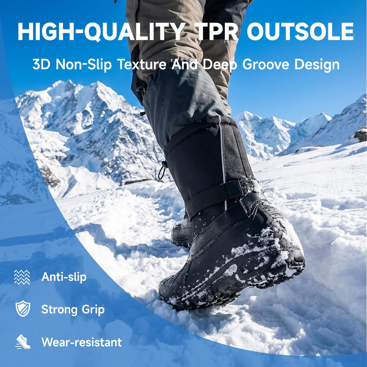 Furuian Insulated Snow Boots for Men Waterproof Winter Boots for Men Outdoor Non Slip Hiking Snow Duck Boot Mens Winter Duck Boot with an Insulated Inner Liner