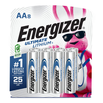 Energizer AA Batteries, Ultimate Lithium Double A Battery, 8 Count