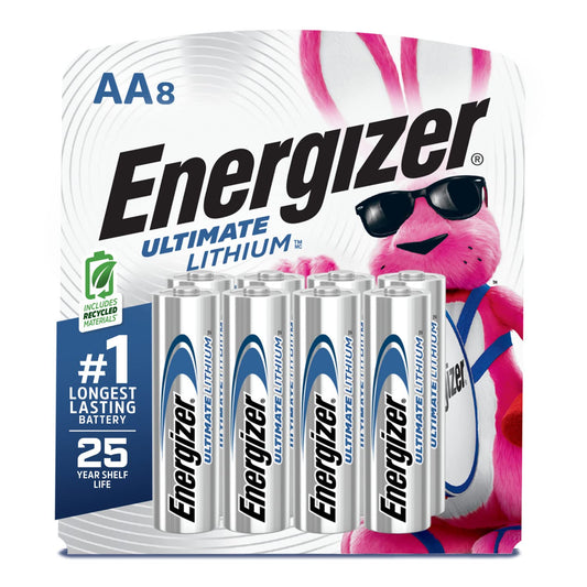 Energizer AA Batteries, Ultimate Lithium Double A Battery, 8 Count