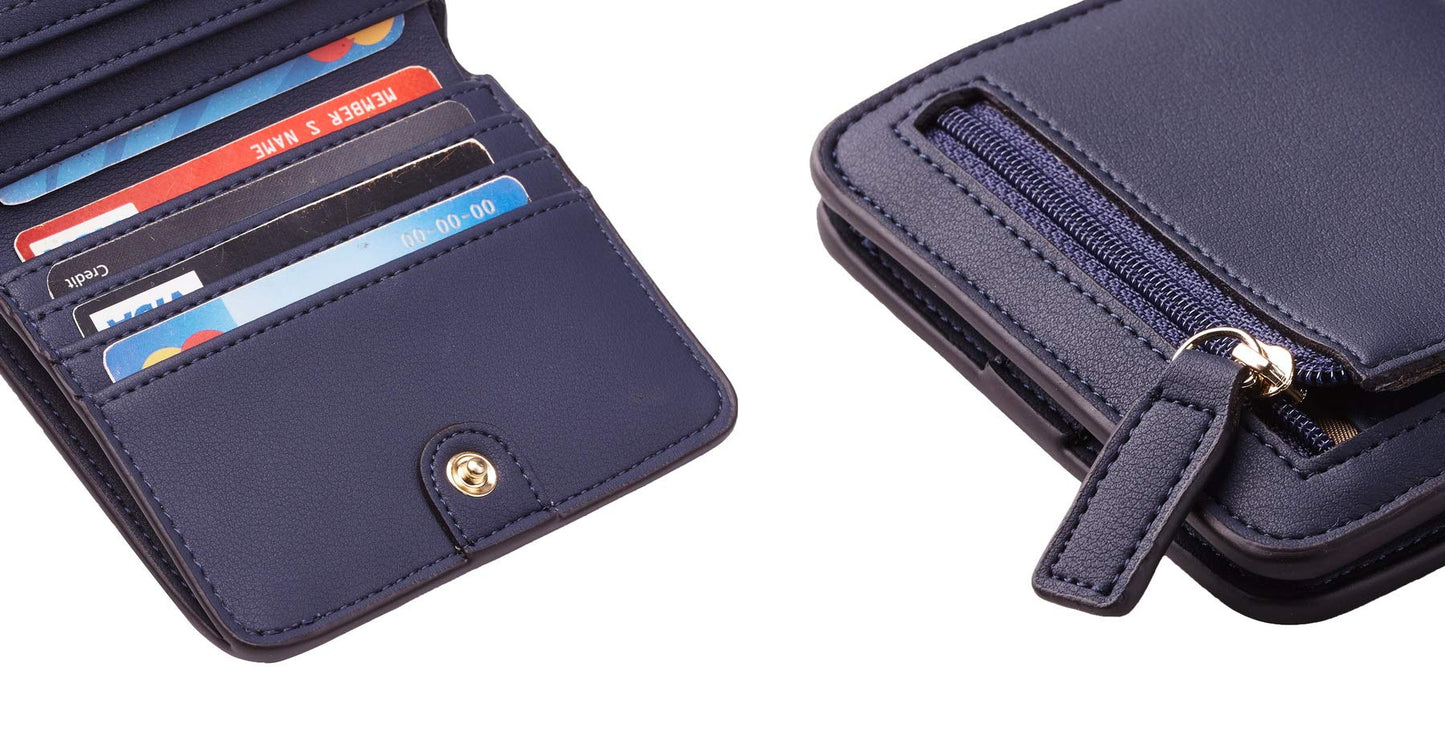 Toughergun Wallet Women Rfid Blocking Small Compact Bifold Luxury Leather Pocket Wallet Ladies Mini Purse with ID Window