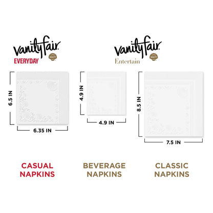 Vanity Fair Entertain Paper Napkins, 40 Count (Pack of 8), Disposable Napkins Made For Entertaining And Events