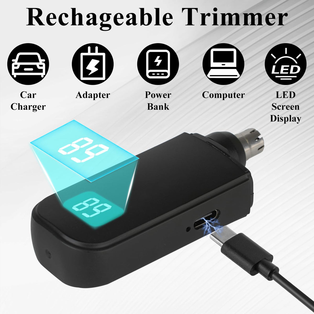 Yunmiss Portable Nose and Ear Trimmer Clipper for Men Women,2025 Professional LED Dsiplay Nose Hair Trimmer with Powerful Motor and Dual-Edge Blades for Smoother Cutting Mini Travel Size