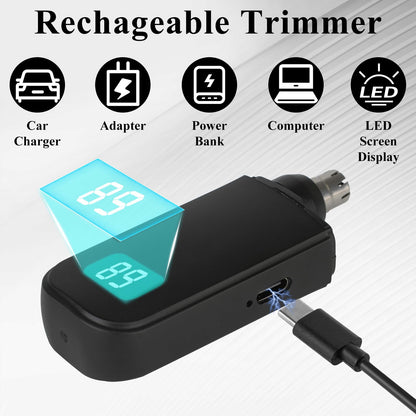 Yunmiss Portable Nose and Ear Trimmer Clipper for Men Women,2025 Professional LED Dsiplay Nose Hair Trimmer with Powerful Motor and Dual-Edge Blades for Smoother Cutting Mini Travel Size