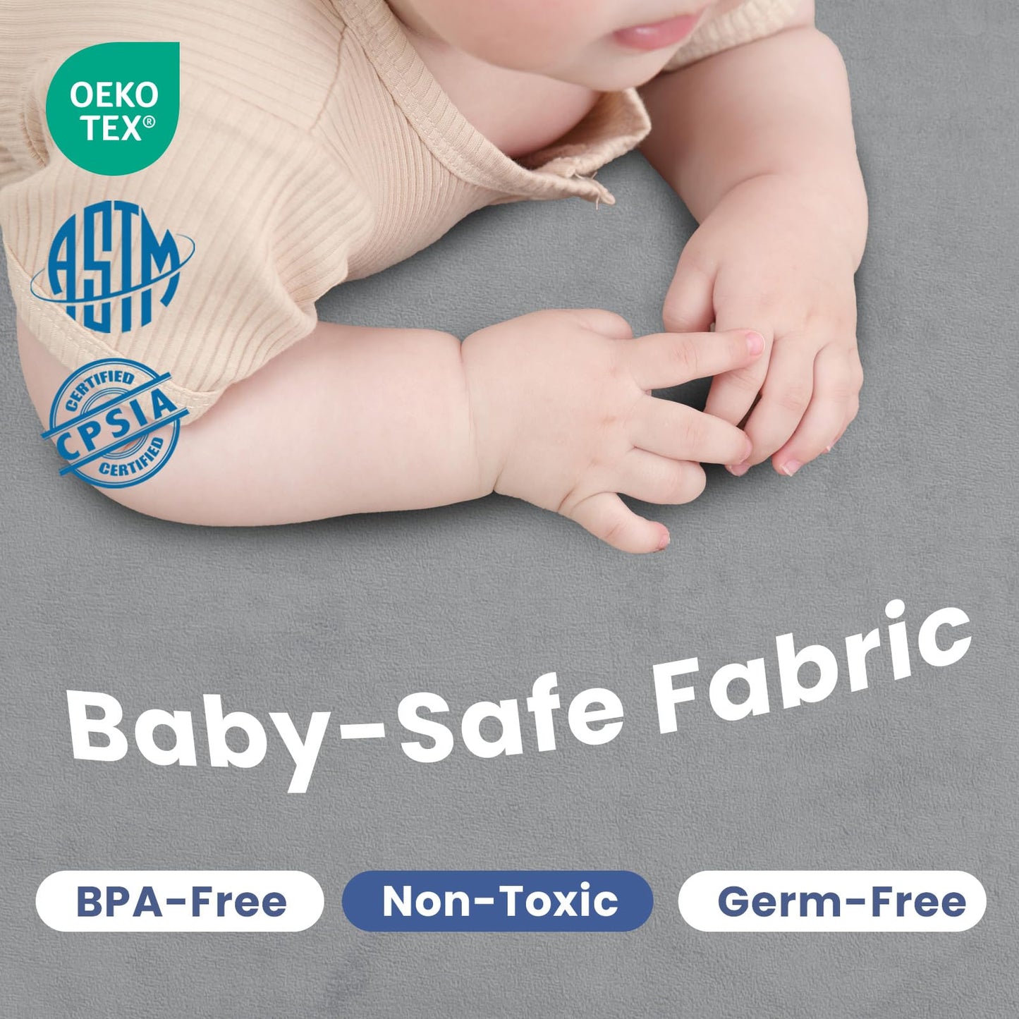 Huloo Sleep Ultra Soft Baby Play Mat for Floor,1.3" Thick Elasti-Foam 50x50 Playpen Mat for Toddlers Infant kids,Non-Slip Backing Safe for Crawling&Tummy Time,Tatami Style (Dark Grey)