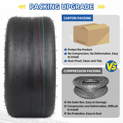 GICOOL (2 Pack) 13x6.50-6 Tubeless Lawn Mower Tire, 13x6.5-6 Riding Zero Turn Lawnmower Smooth Turf Tyre, 4 Ply