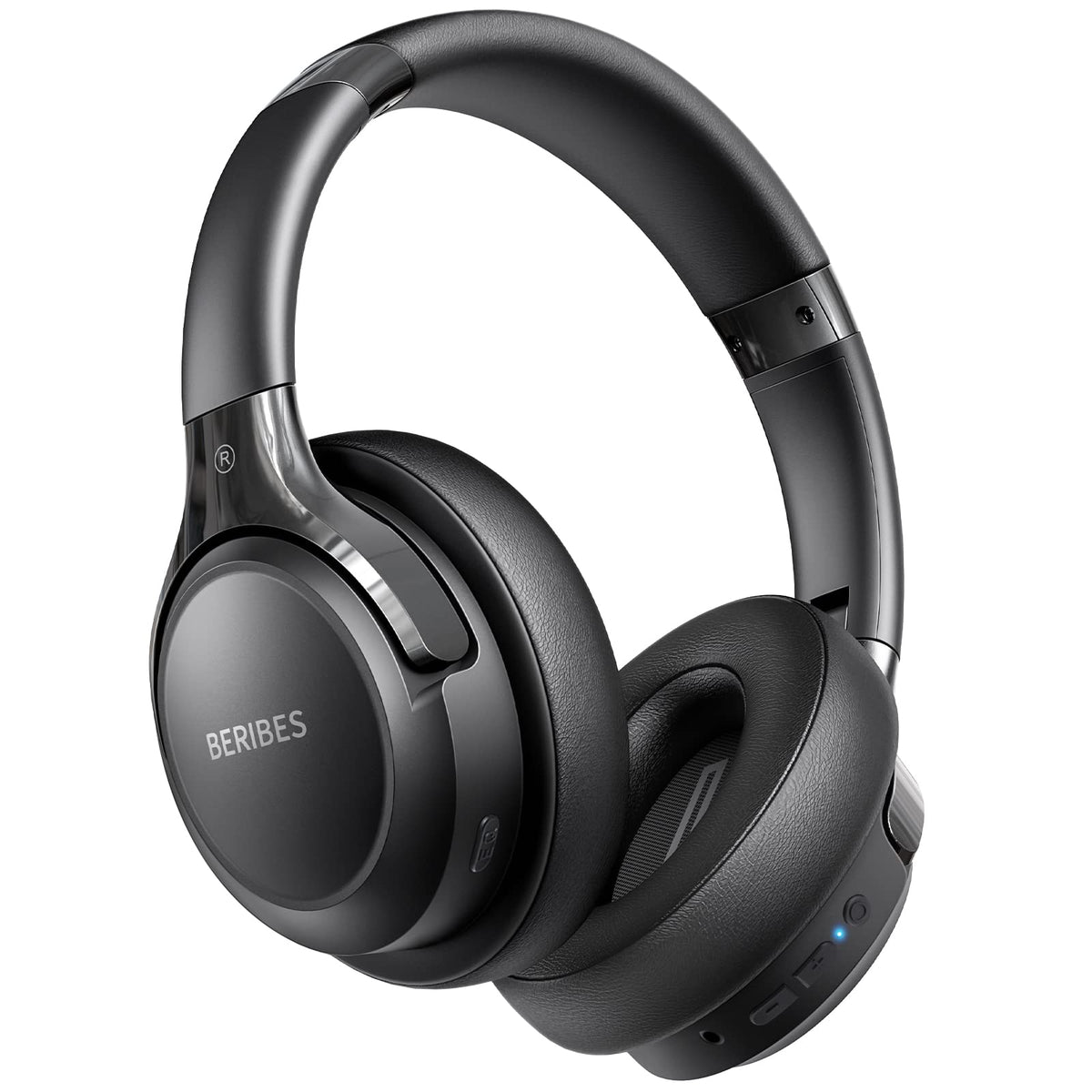 BERIBES Bluetooth Headphones Over Ear, 65H Playtime and 6 EQ Music Modes Wireless Headphones with Microphone, HiFi Stereo Foldable Lightweight Headsets, Deep Bass for Home Office Cellphone PC Ect.