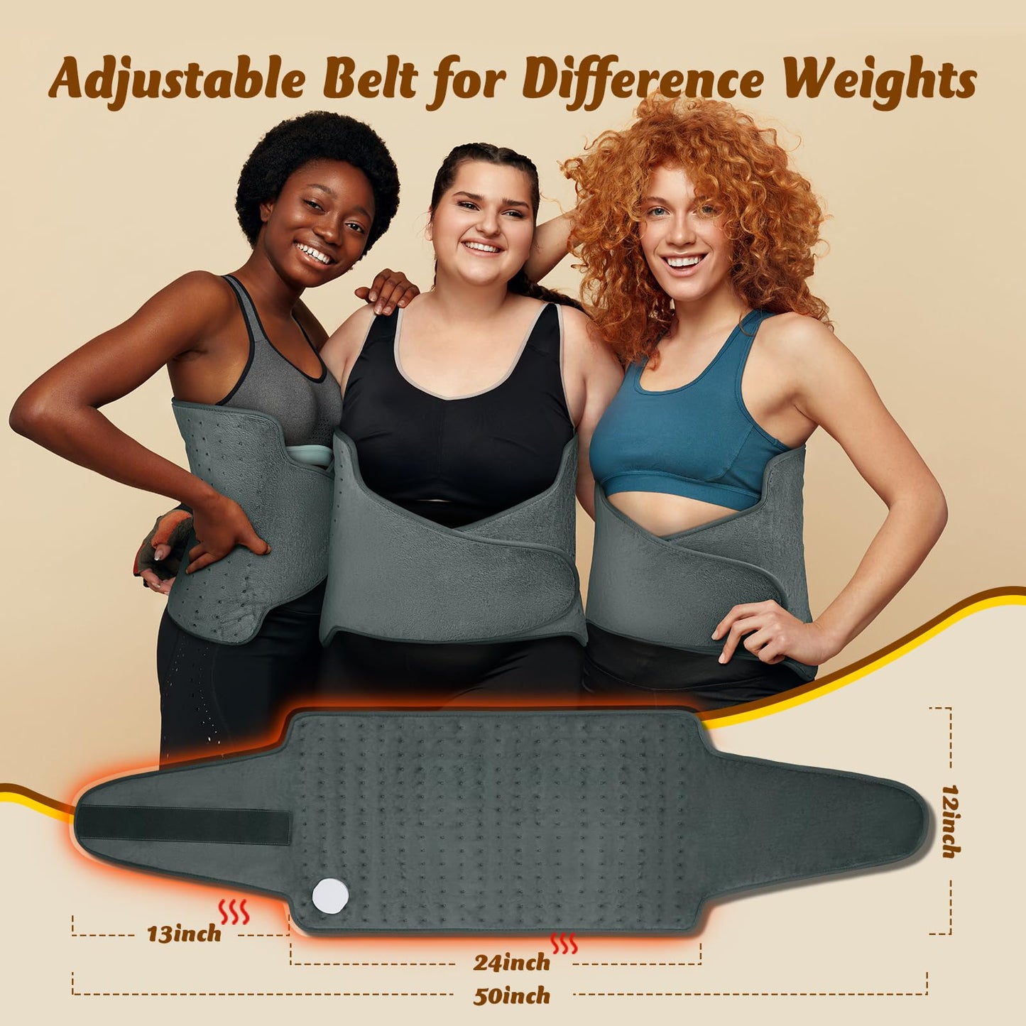 Heating Pad for Back Pain Relief, Wrap Around Heating Pad for Period Cramps, Large Moist Heat Pad for Full Body, Christmas Gifts for Women Men Mom Dad Lady Seniors, Stocking Stuffers for Adults