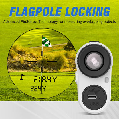 AquilaPro NKG Golf Rangefinder with Slope, 1000 Yards, Rangefinder Golf, 0.5 Yard Accuracy, 7X Magnification, Flag Lock Vibration, Rechargeable Golf Range Finder