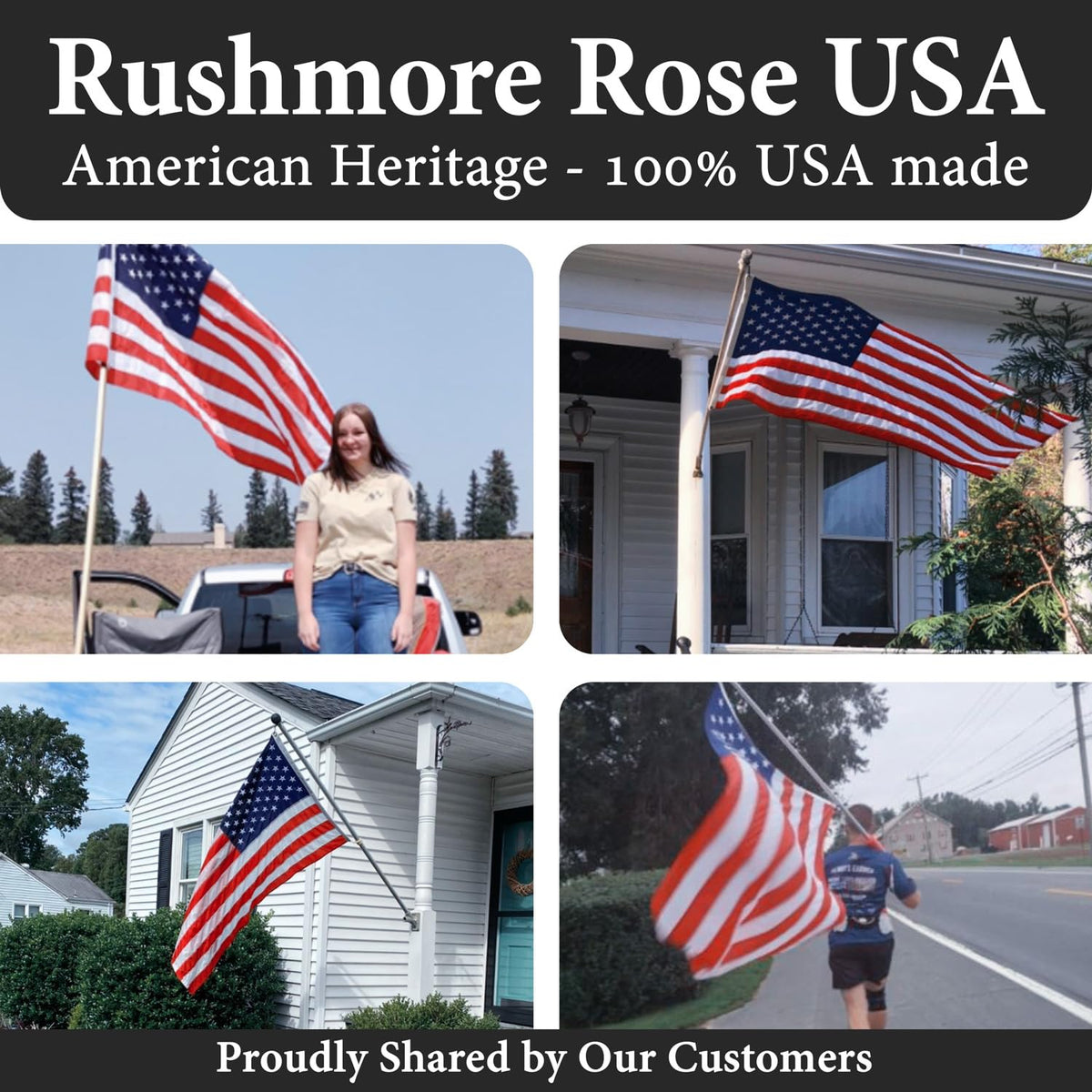 American Flags for Outside 5x8-100% MADE IN THE USA -Indestructible Durable Outdoor Heavy Duty Spun Polyester US Flag -United States Flags Sewn Stripes and Embroidered Stars - FMAA Certified