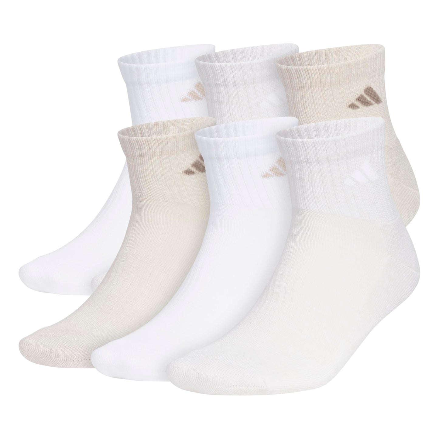 adidas Men's Socks, Athletic Cushioned Quarter 6-Pack, Ankle Fit with Arch Support