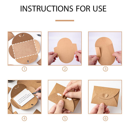 40 Pcs Mini Envelopes with Blank Cards, Gift Card Envelopes,Mini Kraft Paper Envelopes with Heart Clasp for Gift Cards,Wedding Party Favors,Thanksgiving,Kids to Pass Friendship Notes