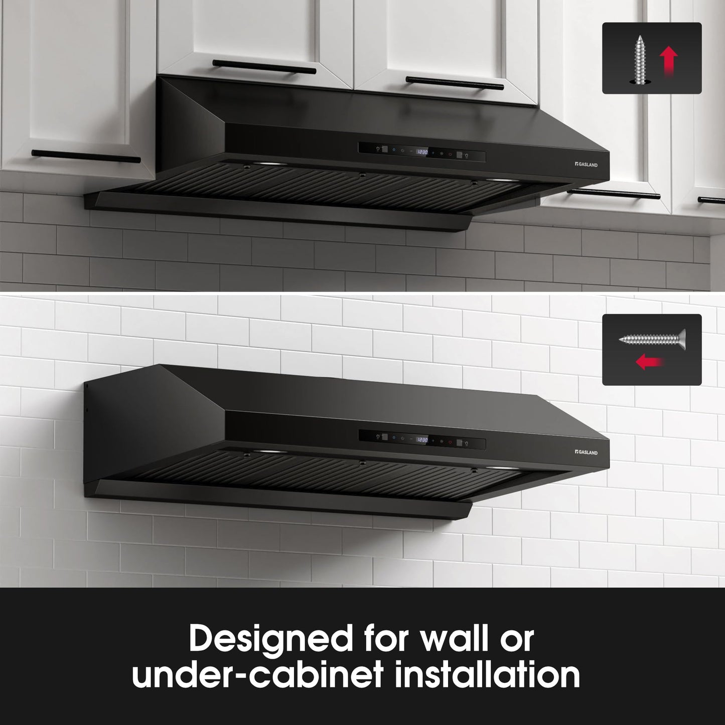 GASLAND Master 36 Inch Under Cabinet Range Hood, Matte Black, 700 CFM for Heavy-Duty Cooking Kitchen Exhaust Fan, 3-speed Powerful Stove Vent Hood 67dB, Three Filters Vent Hood with 5000K LED light