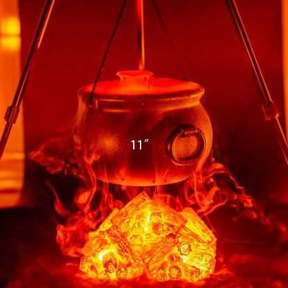 Glocamping 11" and 7.4” Package Large Easter Day, St. Patrick's Day, Halloween Black Plastic Witch Cauldron Kettle, Candy Holder, Party Favor Decoration