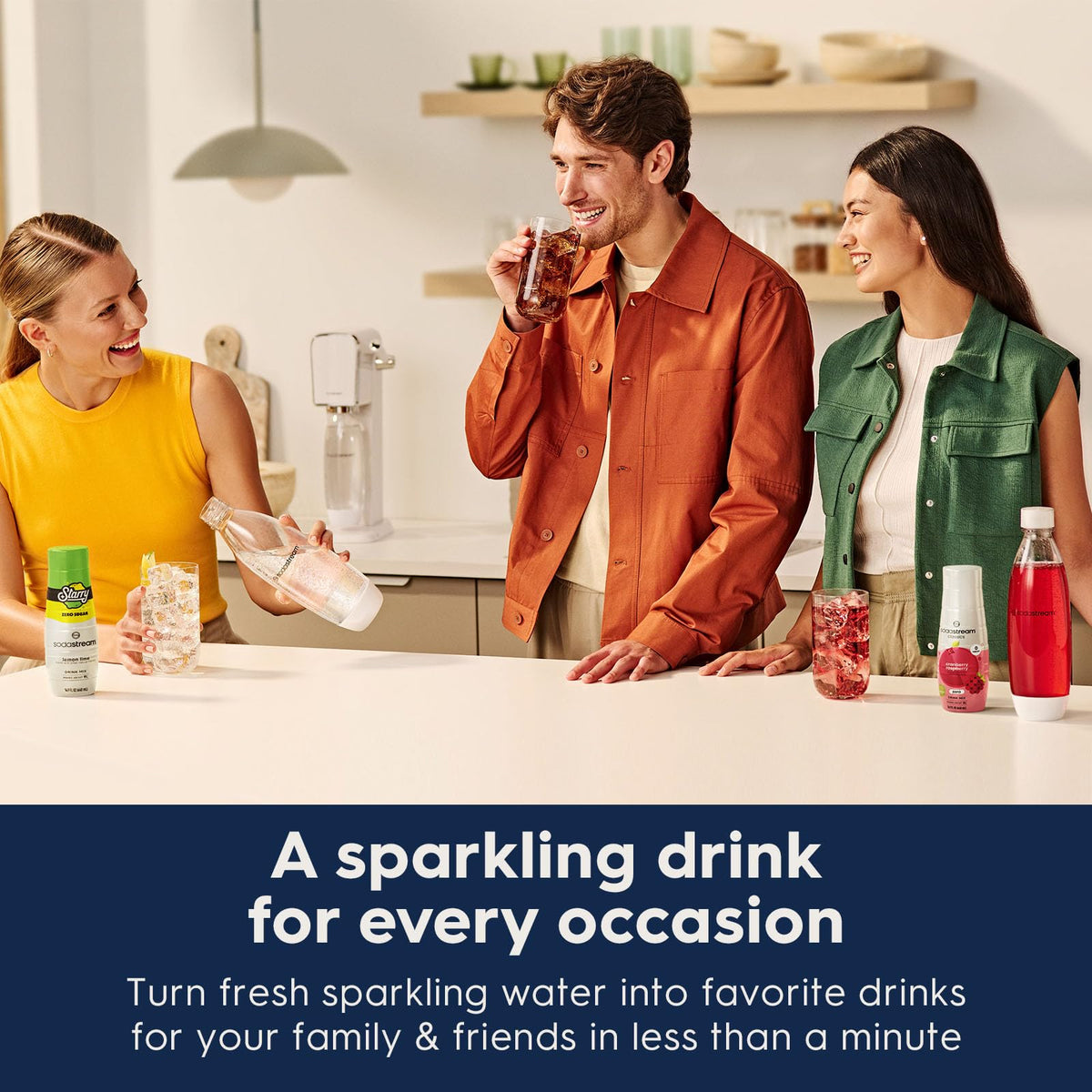 SodaStream - Terra Soda Streaming Machine - STARTER KIT - Sparkling Water Maker with CO2 & Bubly Drop - Eco-Friendly, No Batteries Needed - Black