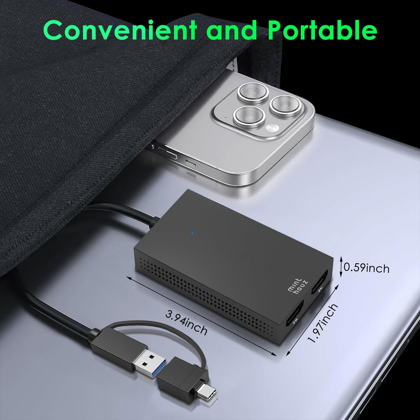 HDMI Splitter for Dual Monitors, Universal Video Graphics Adapter for Thunderbolt 5/4/3, USB 4, USB-A/C, Mac and Windows, USB-C to 4K@30Hz &1080p@60Hz HDMI Extender for Windows & MacBook M1/M2/M3/M4